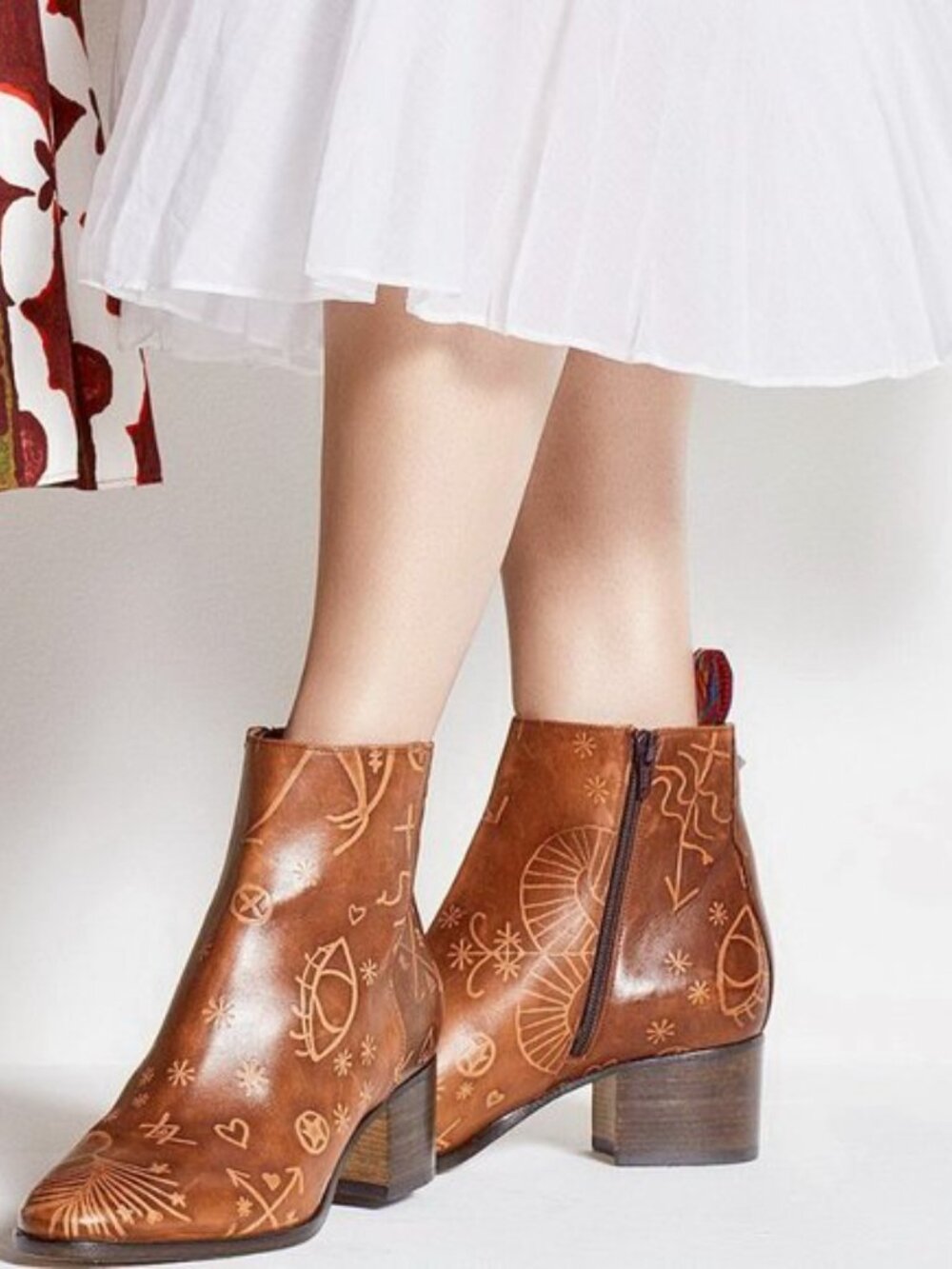 Valentino Santeria Leather Brown Ankle Boots Size 37.5